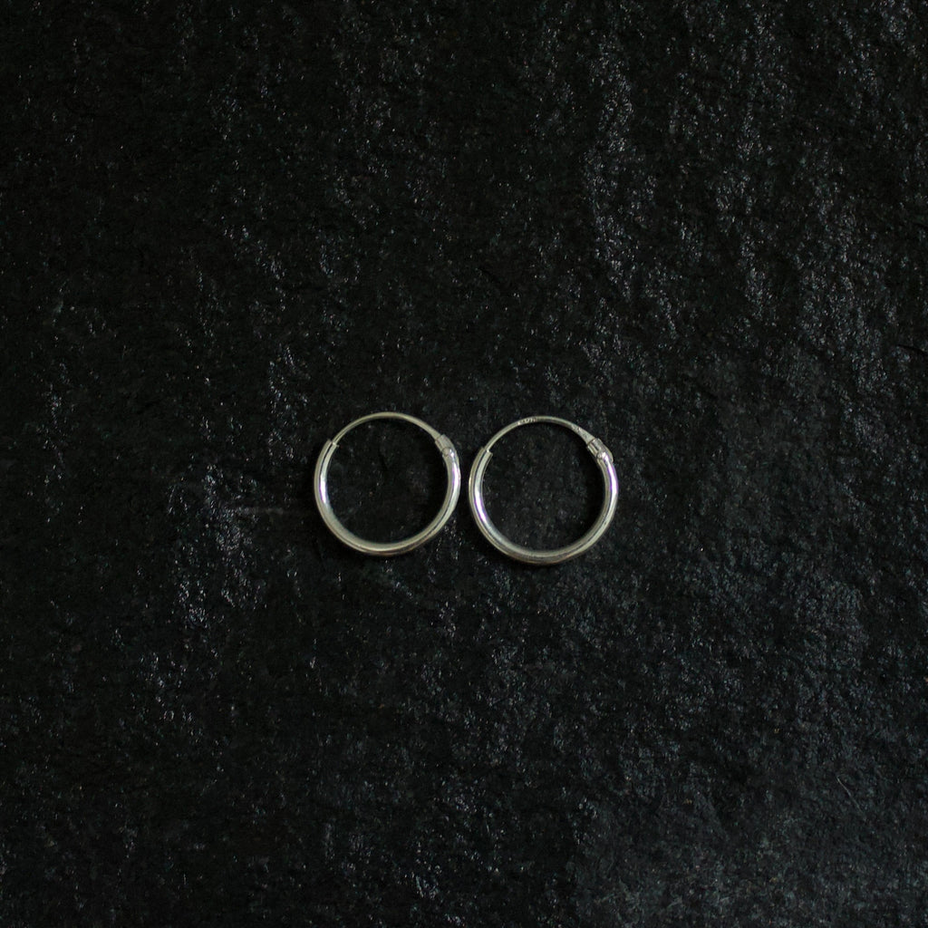 Small 1.2mm Silver Hoops