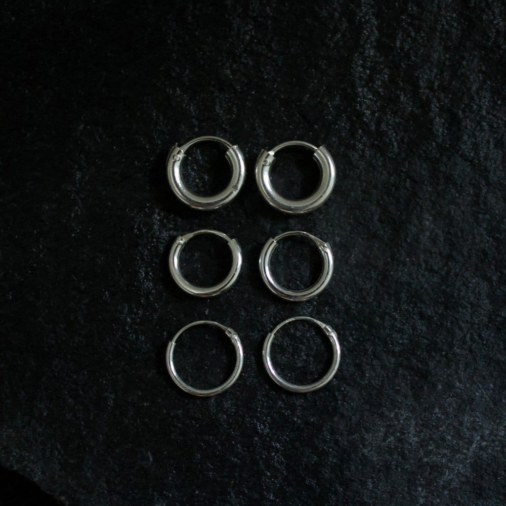 Small 1.2mm Silver Hoops