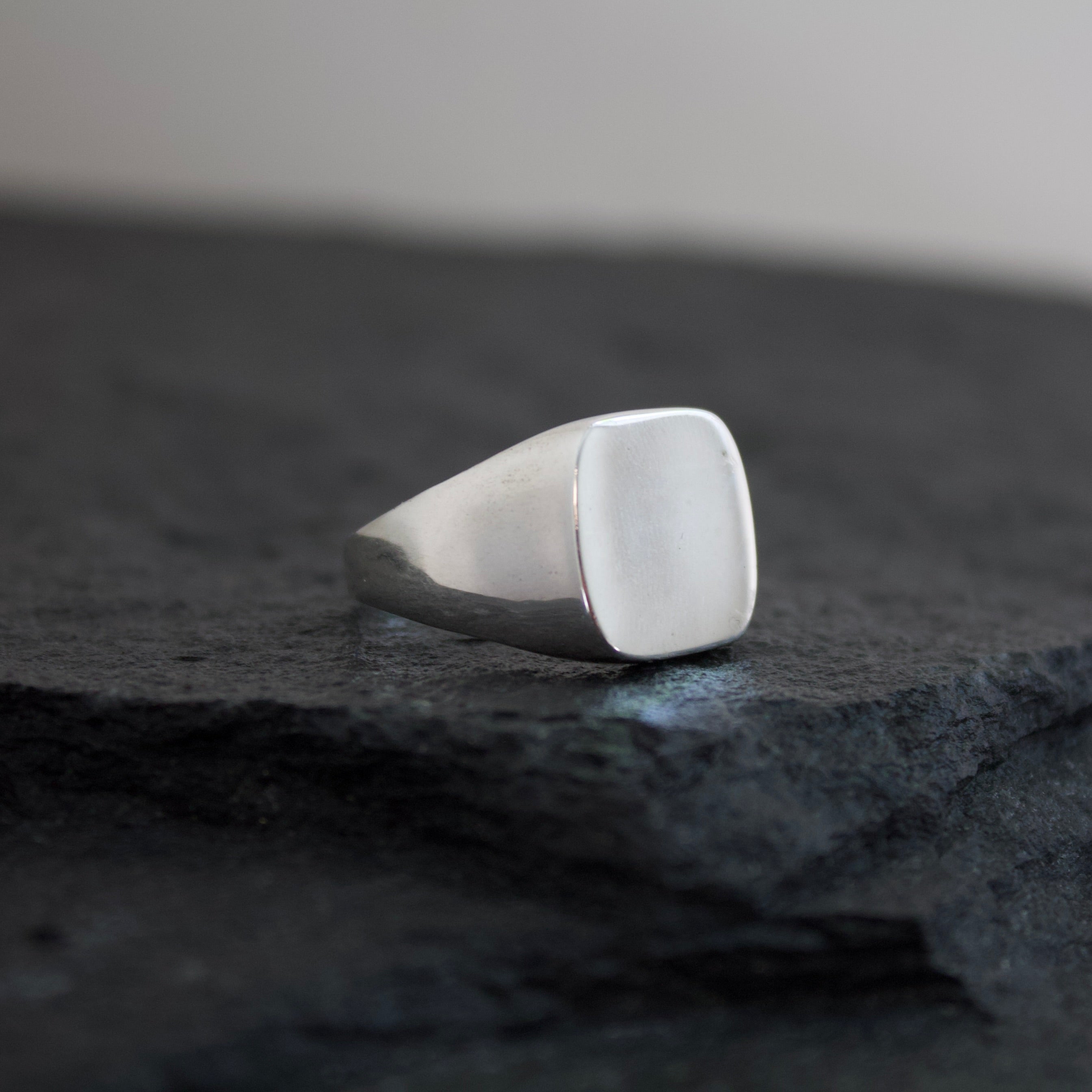 Mens sterling silver signet ring